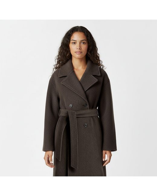 Jack Wills Black Duster Calf Length Long Sleeve Lapel Collar Button Overcoat