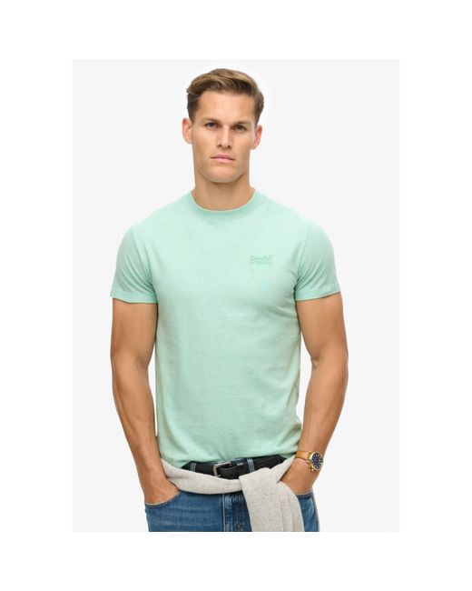Superdry Green Small Chest Logo T Shirt for men