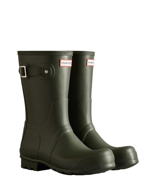 Hunter Green Original Short Wellington Boots for men