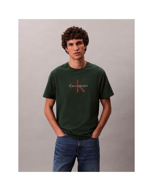 Calvin Klein Green Monogram T-Shirt for men
