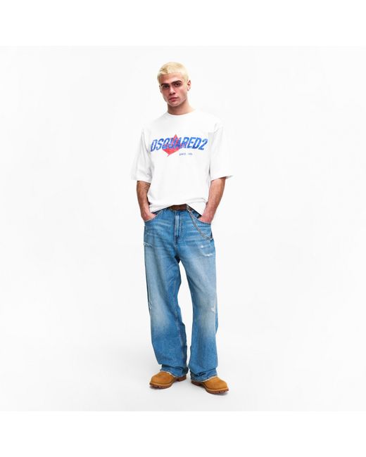 DSquared² White Dsq 1995 Oversized T-Shirt for men