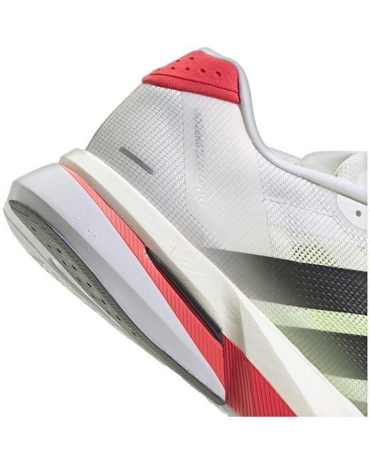 Adidas White Adizero Boston 13 Road Running Shoes