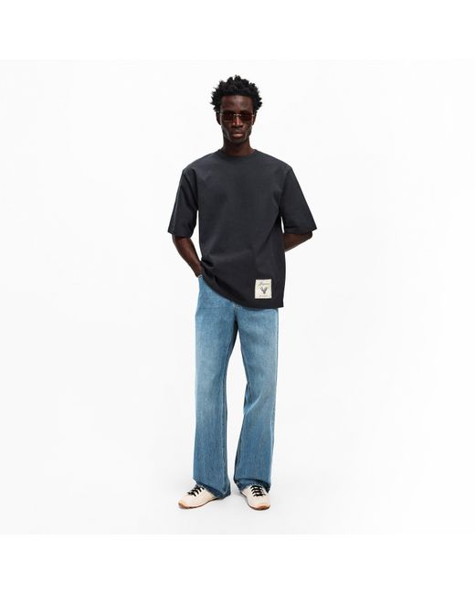 Jacquemus Blue Jacquard Script Straight Leg Jeans for men