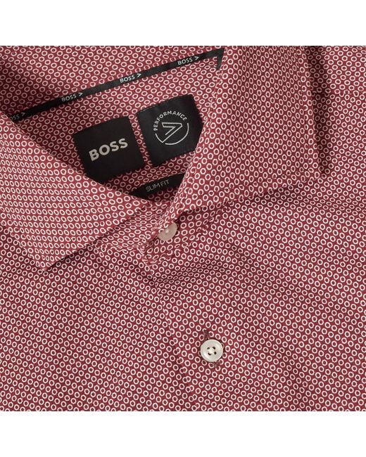 Boss Purple Long Sleeve Oxford Shirt for men