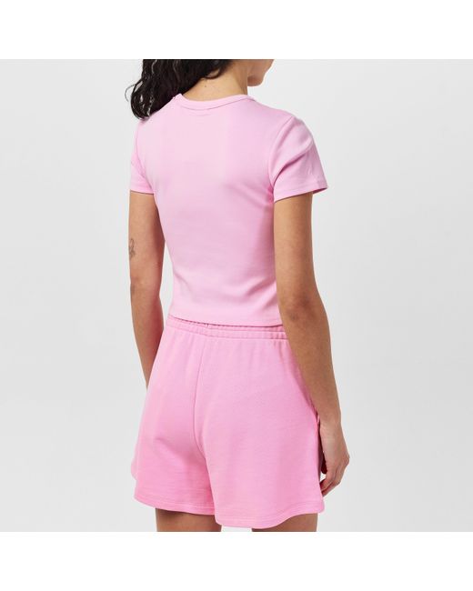 HUGO Pink Delanor Cropped T-shirt