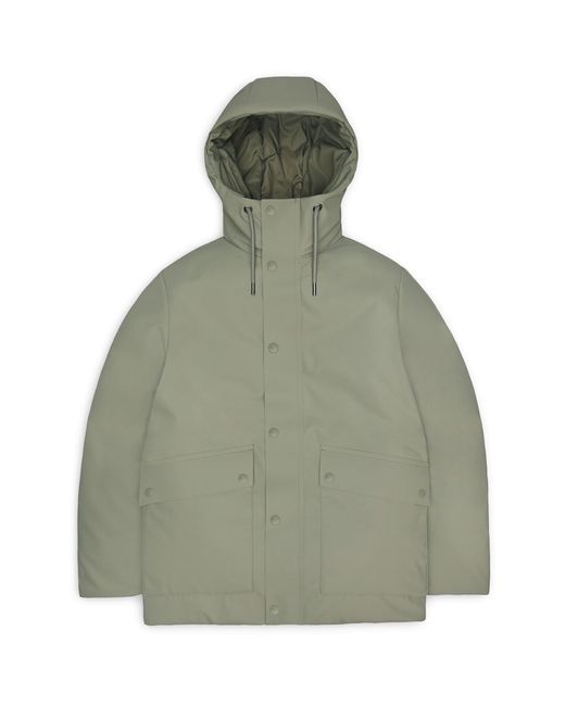 Rains Green Nome Waterproof Insulated Hooded Parka for men
