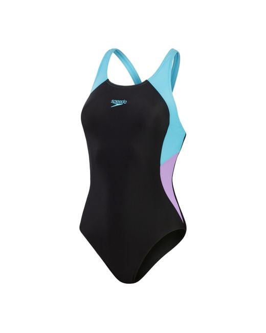 Speedo Black Colourblock Splice Muscleback