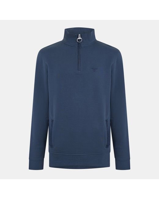Barbour Blue Lambeth Half Modern Heritage Quarter Zip Fleece for men