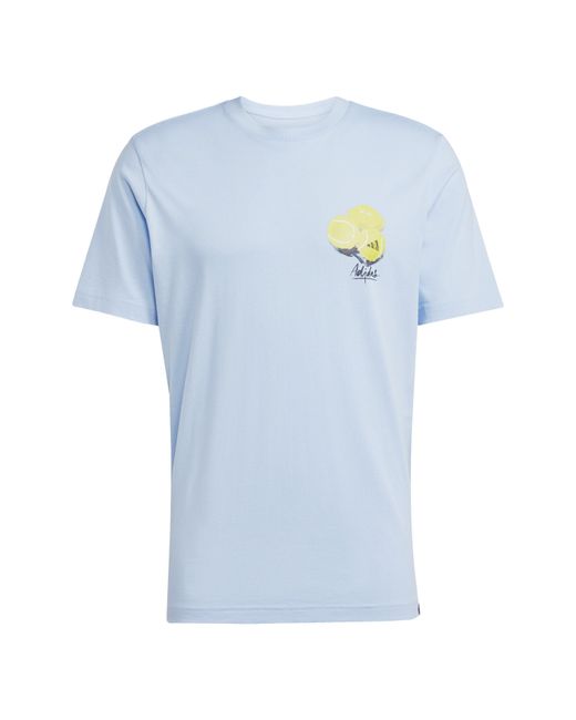 Adidas Blue Regular Fit Lemon T-Shirt for men