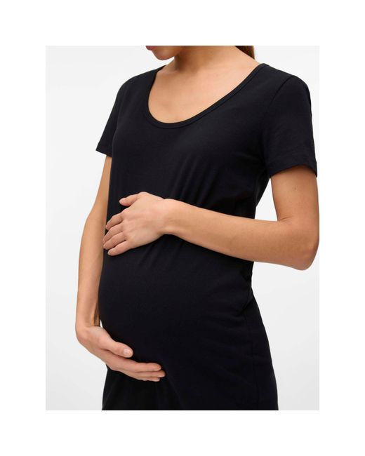 Mama.licious Black Maternity Short Sleeve Jersey Dress