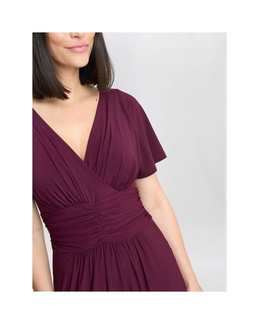 Gina Bacconi Purple Elena Jersey Maxi A-Line Dress