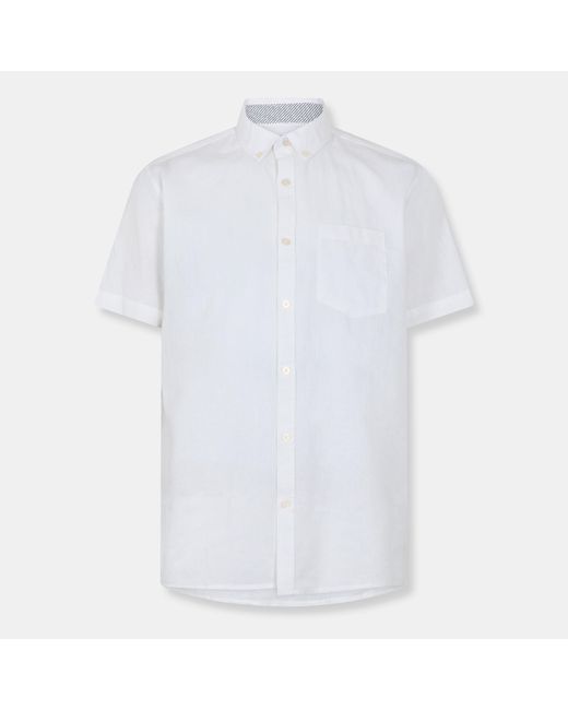 Threadbare White Dragon Short-Sleeve Bowling Shirt for men