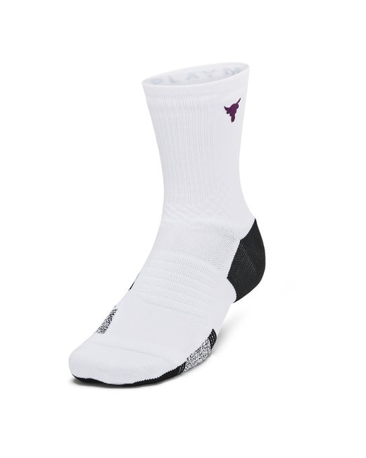 Under Armour White Playmaker Mid Crew Sock