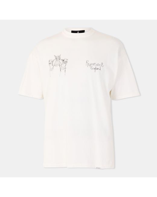 Represent White Oversized T-Shirt for men