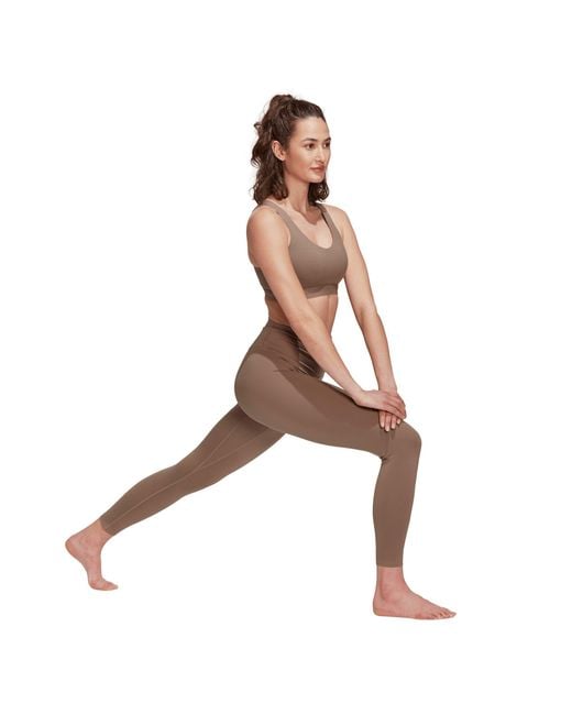 Adidas Brown Yoga Luxe Studio 7/8 Tights
