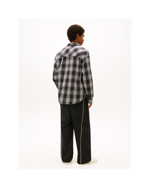 Tommy Hilfiger Gray Check Brushed Overshirt for men