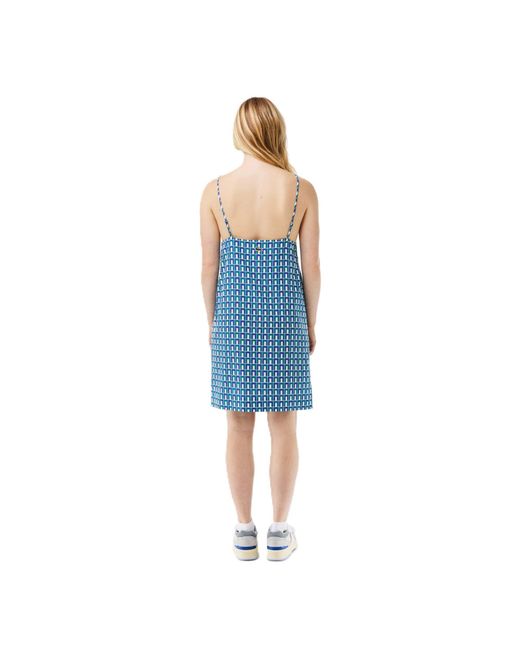 Lacoste Blue Print Athletic-Inspired Mini Dress
