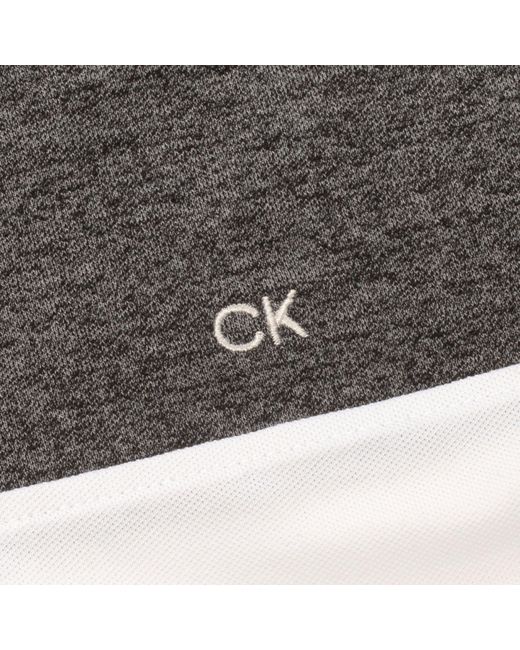 Calvin Klein White Colour Block Polo Shirt for men