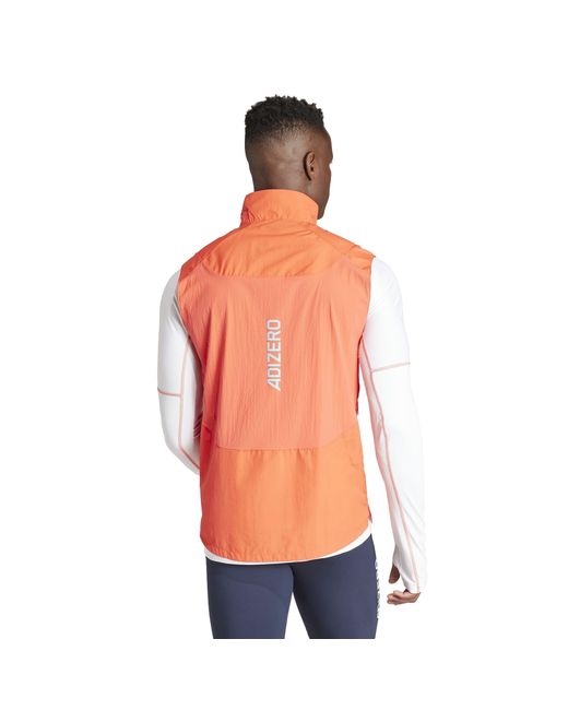 Adidas Orange Adizero Half-Zip Performance Vest for men
