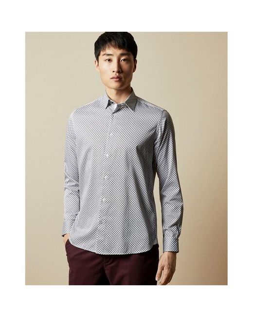 Ted Baker Gray Ted Flynow Ls Shirt Sn99 for men
