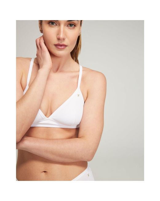 Nudea White Easy Does It Bralette Organic Cotton