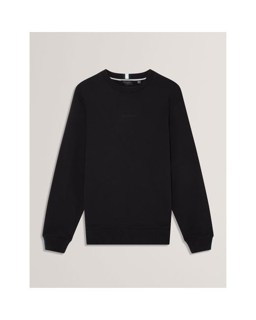 Ted Baker Black Long-Sleeve Crew Tracksuit Top for men