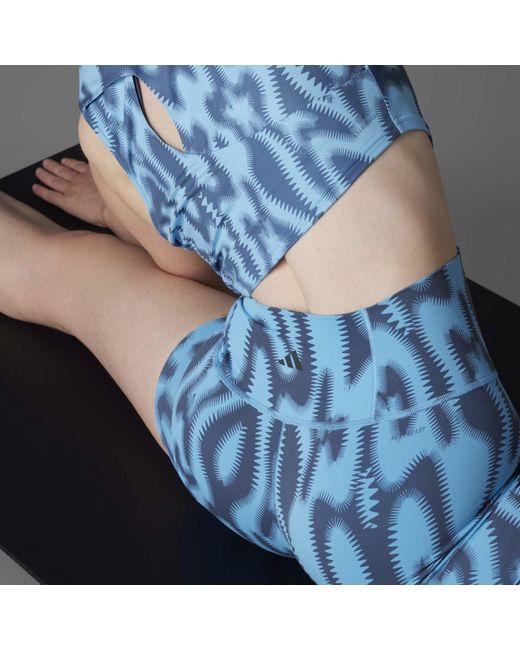 Adidas Blue All Over Print Compression Shorts