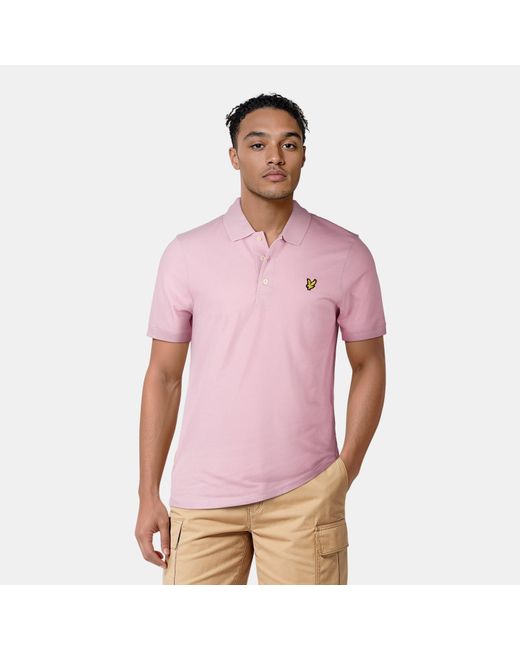Lyle & Scott Pink Basic Short Sleeve Polo Shirt for men