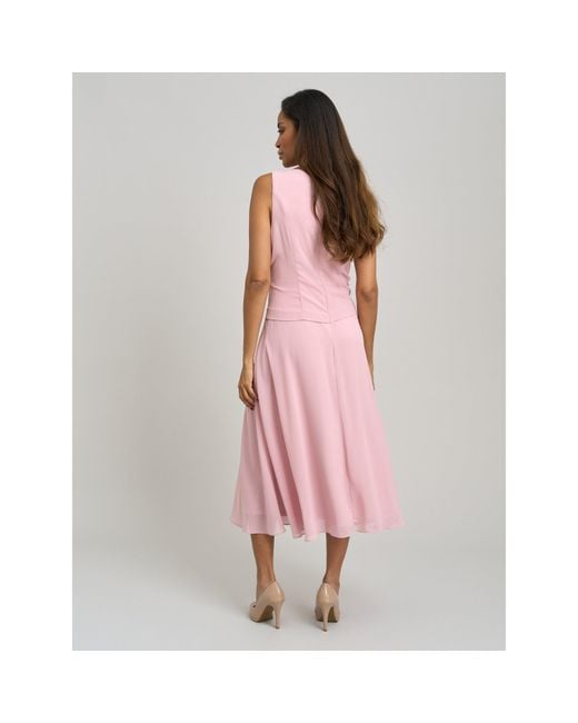Gina Bacconi Pink Patty Lace Jacket And Chiffon Midi Dress