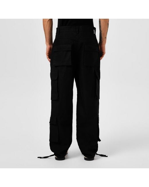 Represent Black Baggy Cargo Trousers for men