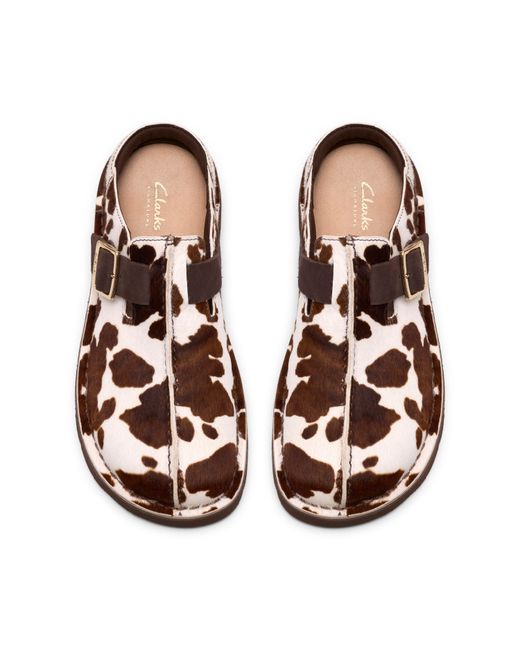 Clarks Brown Flat Mules