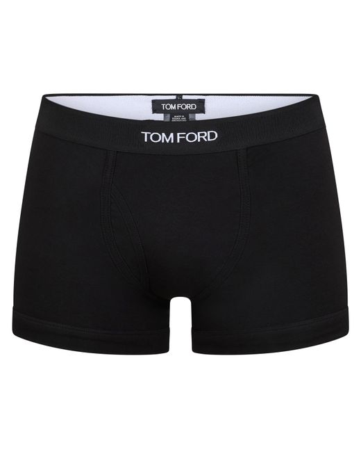 Tom Ford Black Plain Cotton Boxer Briefs, 2-Pack for men