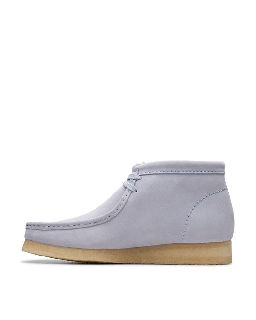 Clarks Gray Wallabee Suede Flat Ankle Boot for men