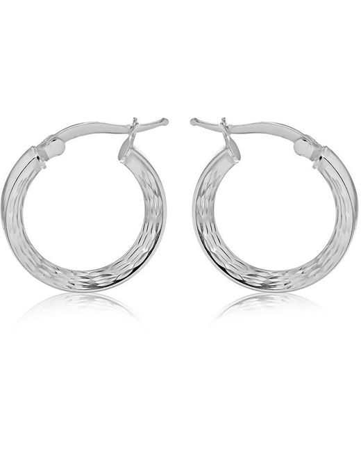 Be You Metallic Sterling Marquise-patterned Hoops