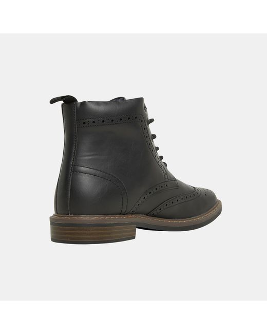 Deakins Black Deaks Trigger Brogue Boots for men