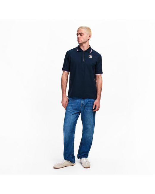 Aquascutum Blue Short Sleeve Polo Shirt for men