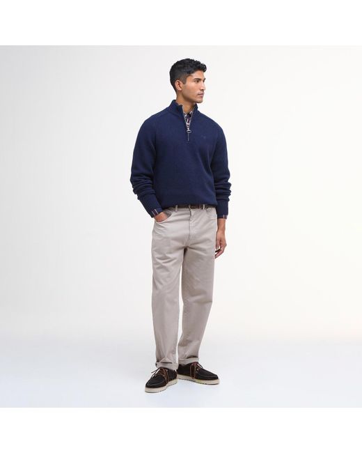 Barbour Blue Grangetown Half Zip Jumper for men