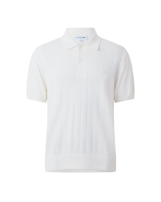 Lacoste White Ribbd Sspolo Sn64 for men