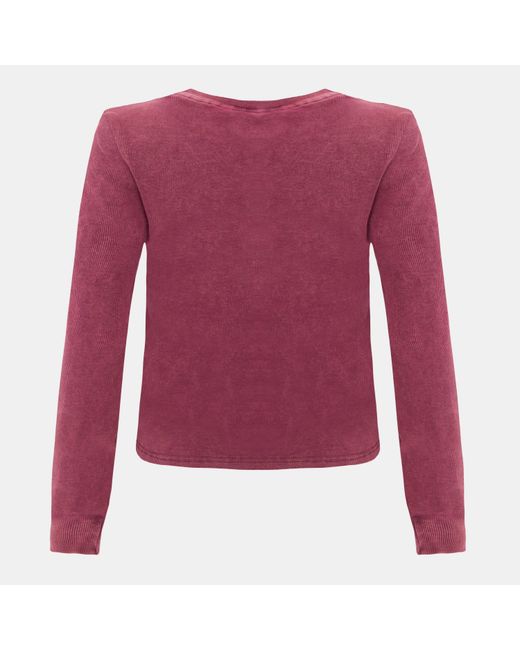 I Saw It First Pink Washed Ribbed Long Sleeve Top