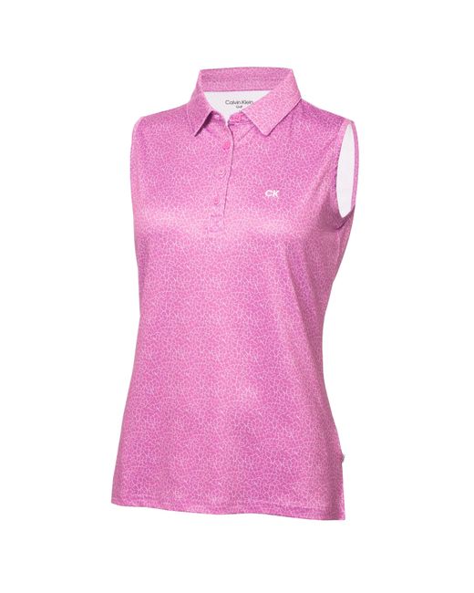 Calvin Klein Purple Sleeveless Performance Polo Shirt