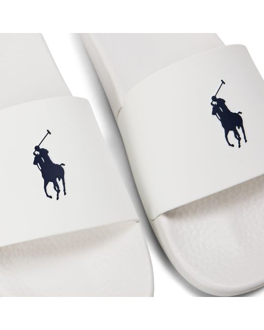 Polo Ralph Lauren White Pool Slides for men