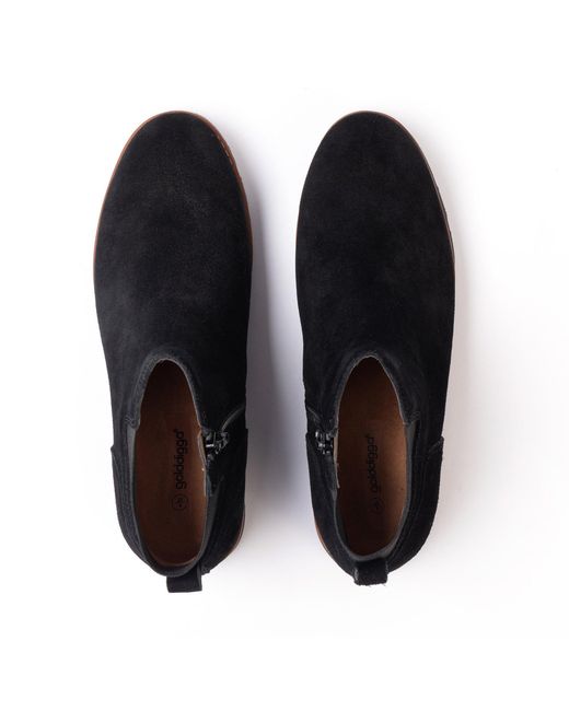Golddigga Black Suede Flat Boot