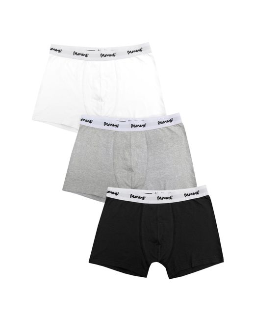 Money Gray Classic Repeat 3Pk Trunks for men