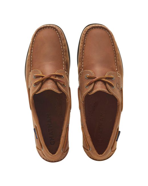 Chatham Brown Boat Shoes for men