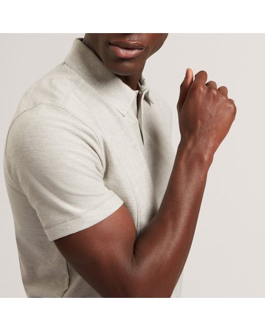Ted Baker Natural Short Sleeve Polo Shirt for men