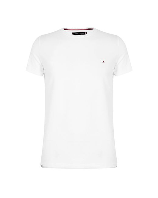 Tommy Hilfiger White Stretch Slim Fit T-Shirt for men