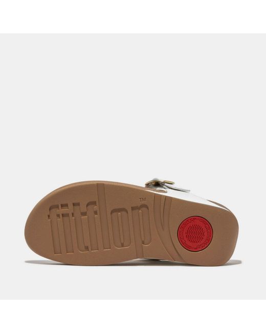 Fitflop Brown Lulu Adjustable Leather Toe-Post Sandals