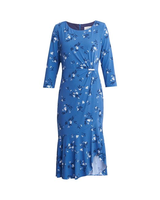Gina Bacconi Blue Betty Jersey Dress With Trim