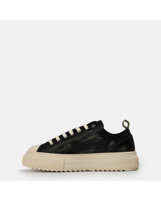 DSquared² Black Dsq Leather Berlin Low-Top Trainers for men