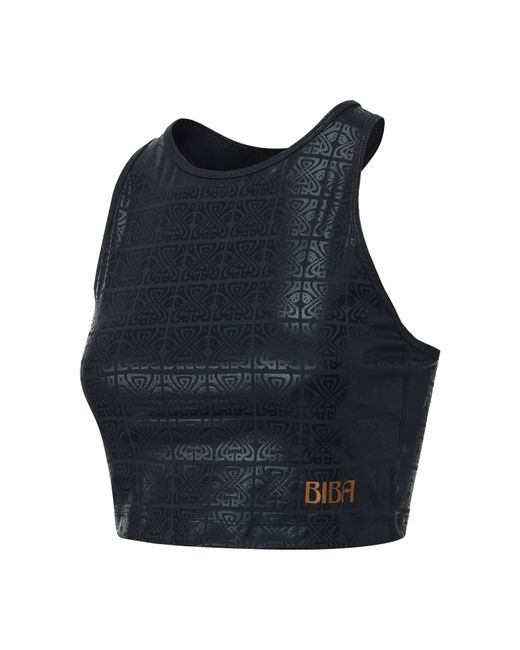 Biba Black Move Tank Scoop Cropped Performance Gym Vest